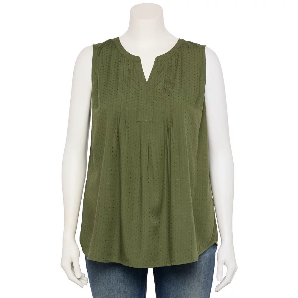 Army Green Plus Size Top